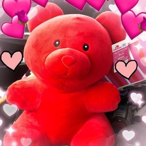 Red squishmellow like feel gummy bear pillow totally open to offers!